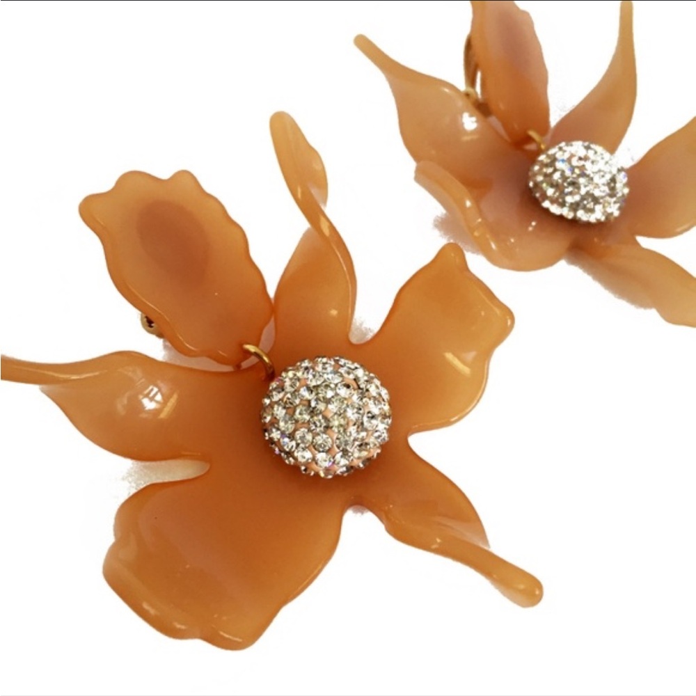 Lele Sadoughi Large Crystal Lily Earrings